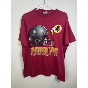 VTG Washington‎ Redskins Single Stitch Red T-Shirt Men's  Large Team Rated USA